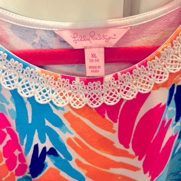 Bright and Pretty Lilly Pulitzer Girls classic shift dress. EUC- size 12-14 XL - Picture 3 of 3